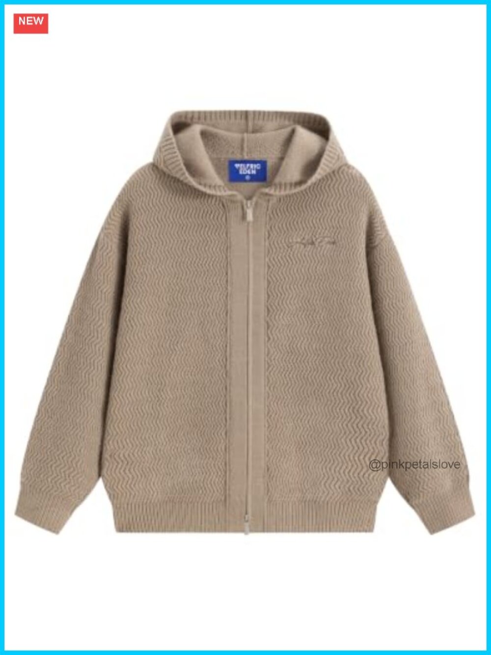 Hooded Zip Up Cardigan Chunky Knit Drop Shoulder Sweater Women Fall Winter